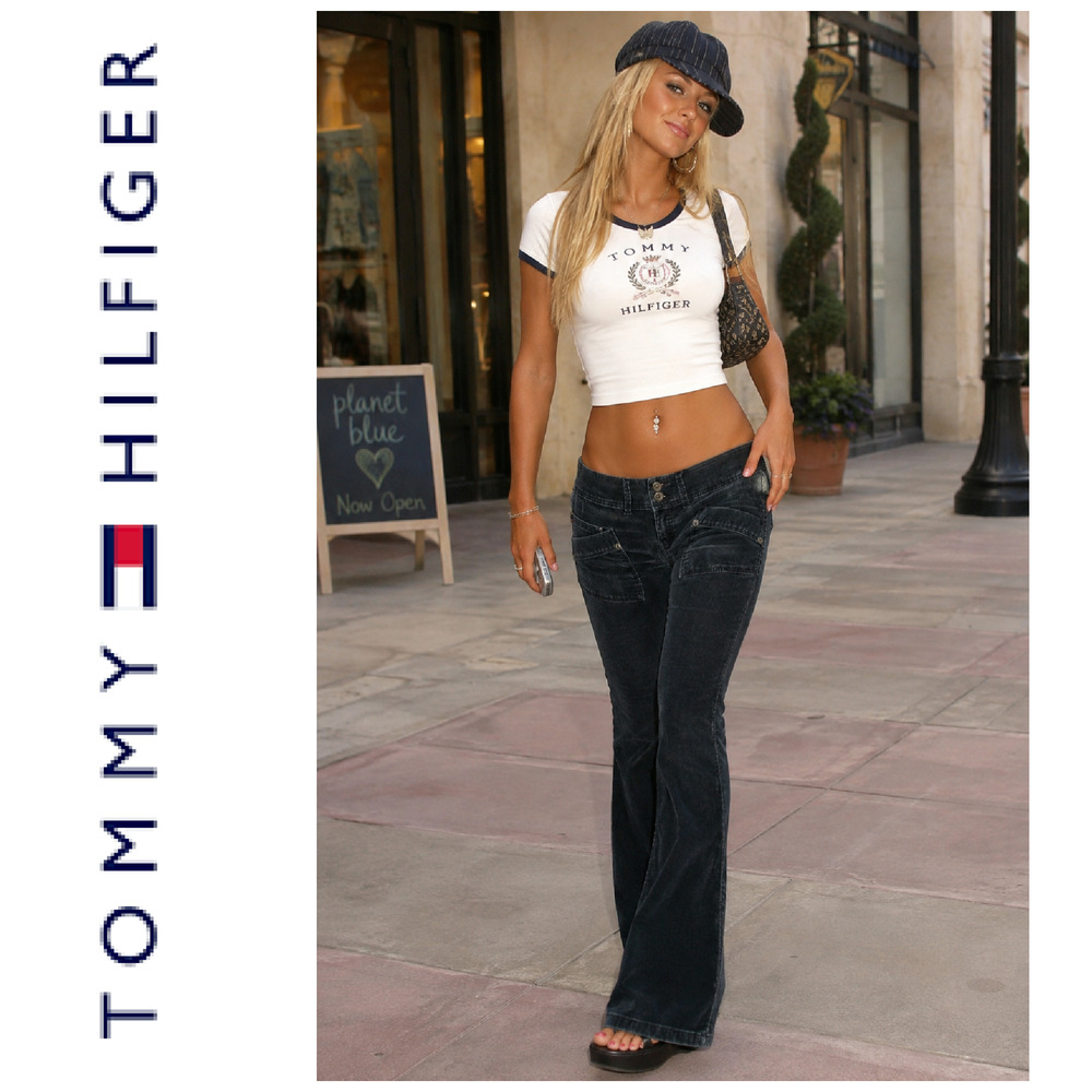 Vintage Y2K Tommy Hilfiger Denim Sonora 31x34 Low Rise Corduroy Flare Jeans